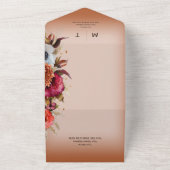 ボホラストモダンフローラリースQRコード オールインワン招待状 (外側)