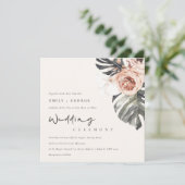 ボホラストモンストレラ水彩色フローラ結婚ズ 招待状 (スタンド正面)