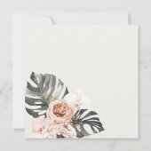 ボホラストモンストレラ水彩色フローラ結婚ズ 招待状 (裏面)