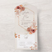 ボホラスト秋フローラオンクリームディナー オールインワン招待状 (内側)