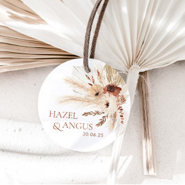 ボホラスト結婚式の引き出物ラベルサンキューハゼル フェイバータグ