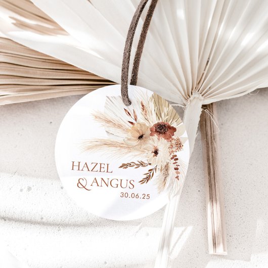 ボホラスト結婚式の引き出物ラベルサンキューハゼル フェイバータグ