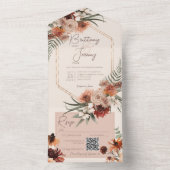 ボホラスト&ニュートラル秋フローラクリームQRコード オールインワン招待状 (内側)