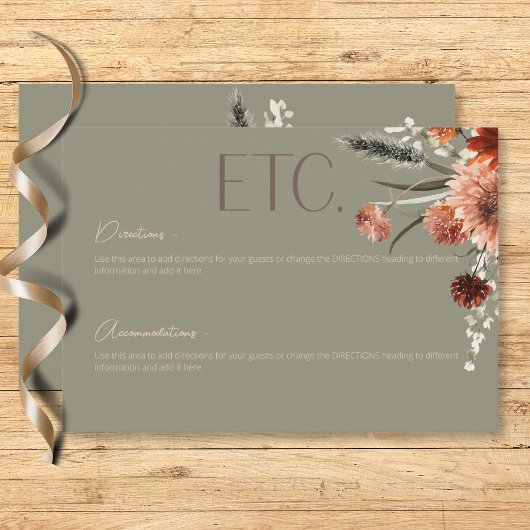 ボホラスト&ニュートラル秋フローラセージグリーン詳細 エンクロージャーカード