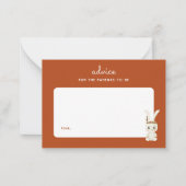 ボホラビットナバジョベイビーブシャワー子育てアドバイス ノートカード (正面)