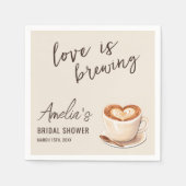 ボホラブがコーヒーをブレンドする ブライダルシャワーパーティー スタンダードカクテルナプキン (正面)