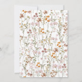 ボホラブは開花ワイルドフラワーブライダルシャワー 招待状 (裏面)