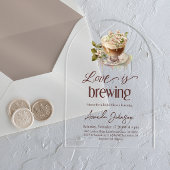 ボホラブイズブルーイングコーヒーフローラブライダルシャワー アクリル招待状