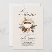 ボホラブイズブルーイングコーヒーラテブライダルシャワー 招待状 (正面)