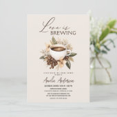 ボホラブイズブルーイングコーヒーラテブライダルシャワー 招待状 (スタンド正面)