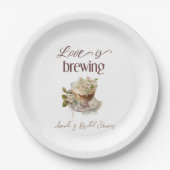 ボホラブイズブルーイングフローラブライダルシャワーブランチ ペーパープレート (正面)