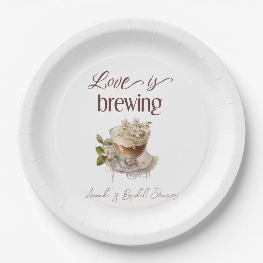 ボホラブイズブルーイングフローラブライダルシャワーブランチ ペーパープレート (正面)