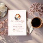 ボホラブイズブルーイングブライダルシャワーコーヒー 招待状