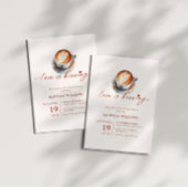 ボホラブイズブルーイングブライダルシャワーコーヒー 招待状