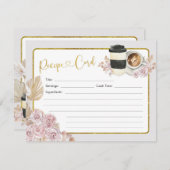 ボホラブイズブルーイングブライダルシャワーレシピカード 招待状 (正面/裏面)