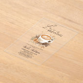 ボホラブイズブルーイングブライダルシャワー アクリル招待状 (レイダウン)