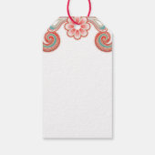 ボホラブロマンチックバレンティンズグリーンとレッド ギフトタグ (裏面)