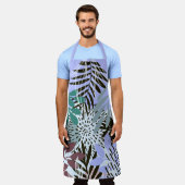 ボホラベンダーグリーンとティール（緑がかった色）葉 エプロン (着用した状態)