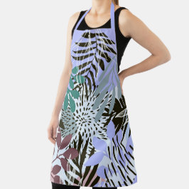 ボホラベンダーグリーンとティール（緑がかった色）葉 エプロン