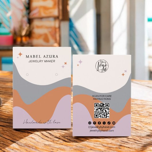 ボホラベンダーグレージュエリーメーカーQrロゴイヤリング