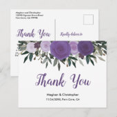 ボホラベンダーパープルウォーター色フローラありがとう ポストカード (正面/裏面)