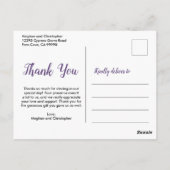 ボホラベンダーパープルウォーター色フローラありがとう ポストカード (裏面)