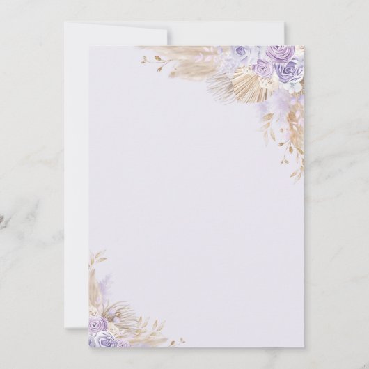 ボホラベンダーフローラツインズボーイガールキンセアニラ 招待状 (裏面)