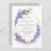 ボホラベ素朴ンダーフローラエレガントな結婚式 招待状 (正面/裏面)