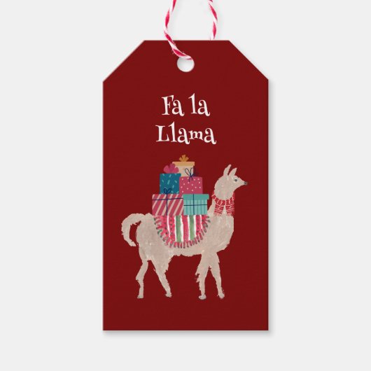 ボホラマアルパカピバラハンドハンド図解入りの、写真付きのクリスマス ギフトタグ (正面)