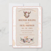 ボホランチホワイトレザーフォト結婚式招待状 招待状 (正面)