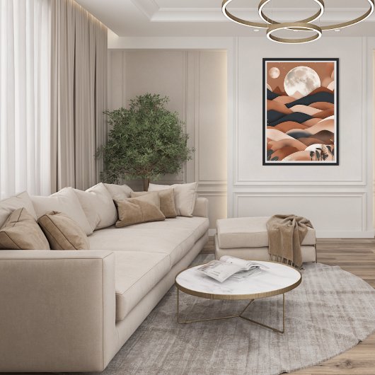 ボホランドスケープムーンテラコッタポスター ポスター