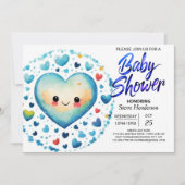 ボホリッエレガントトかわいこちゃんパステルボーイベビーシャワー 招待状 (正面)