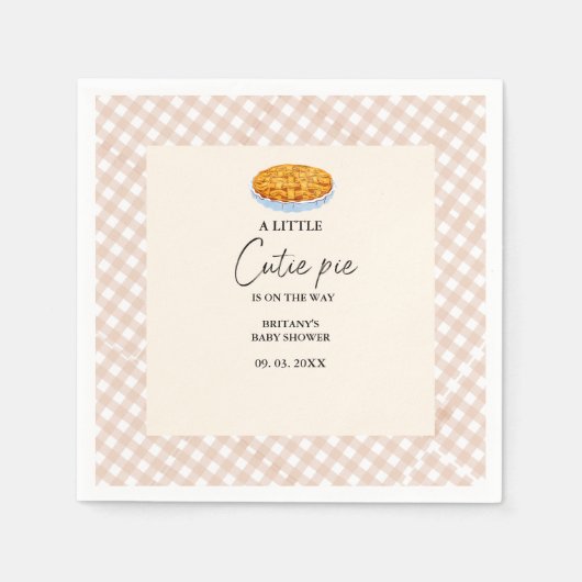 ボホリトルかわいこちゃんパイ感謝祭ベイビーシャワー スタンダードカクテルナプキン (正面)
