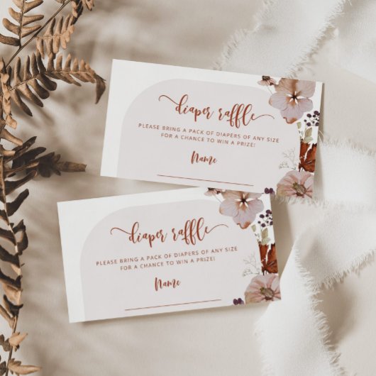 ボホリトルカボチャおむつラッフルチケット エンクロージャーカード