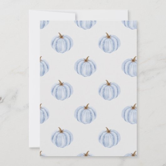 ボホリトルカボチャ招待状、秋男の赤ちゃんシャワー 招待状 (裏面)