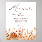 ボホリトルカボチャ秋ワイルドフラワーズモモモザバー ポスター (正面)