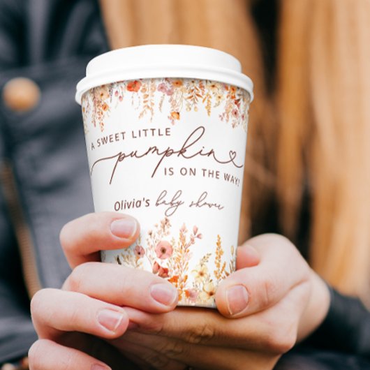 ボホリトルカボチャ秋ワイルドフラワーベビーシャワー 紙コップ