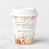 ボホリトルカボチャ秋ワイルドフラワーベビーシャワー 紙コップ (正面)