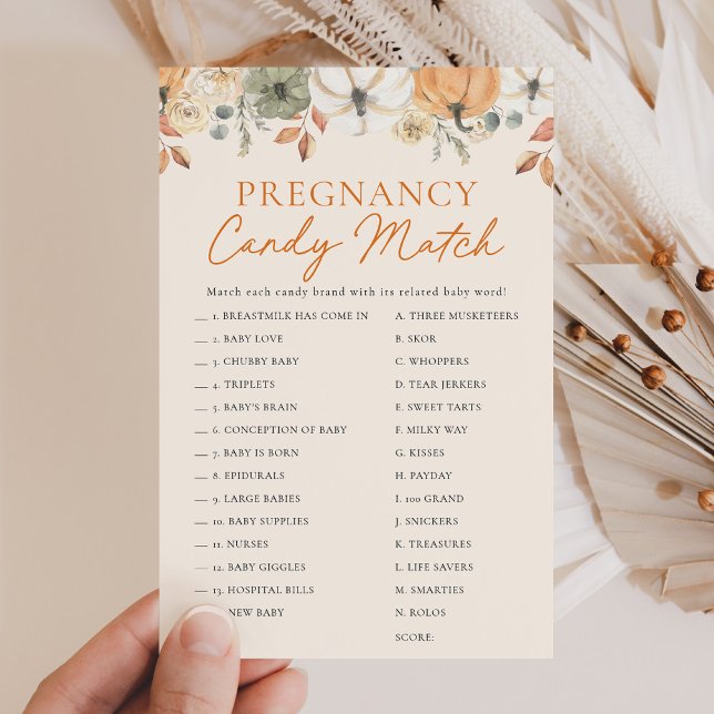 ボホリトルカボチャ赤ちゃんシャワーキャンディーマッチゲーム (クリエイターアップロード済み)