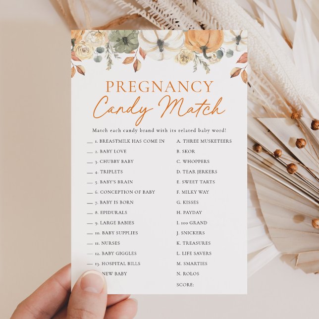 ボホリトルカボチャ赤ちゃんシャワーキャンディーマッチゲーム (クリエイターアップロード済み)