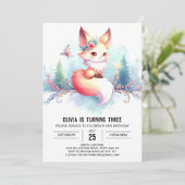 ボホリトルキツネ誕生日デジタル 招待状 (スタンド正面)