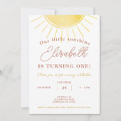 ボホリトルサンシャインウォーターカラー誕生日 招待状 (正面)