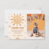 ボホリトルサンシャイン誕生日写真サンキューカード サンキューカード (正面)