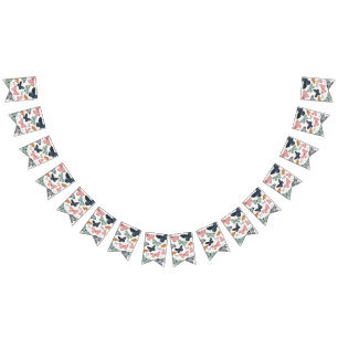 ボホリトルバタフライ誕生日またはシャワーデコール バンティングフラッグ