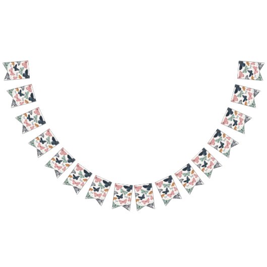 ボホリトルバタフライ誕生日またはシャワーデコール バンティングフラッグ (全)