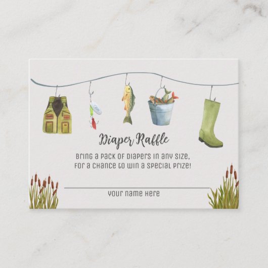 ボホリトルフィッシャーマンシャワーおむつラッフルカード エンクロージャーカード (正面)
