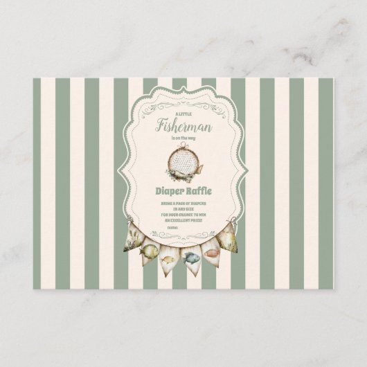 ボホリトルフィッシャーマン魚釣りおむつラッフル エンクロージャーカード (正面)