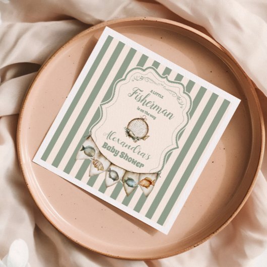 ボホリトルフィッシャーマン魚釣りベビーシャワー スタンダードカクテルナプキン