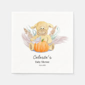 ボホリトルラムパンプキンウォーターカラーベビーシャワー スタンダードカクテルナプキン (正面)