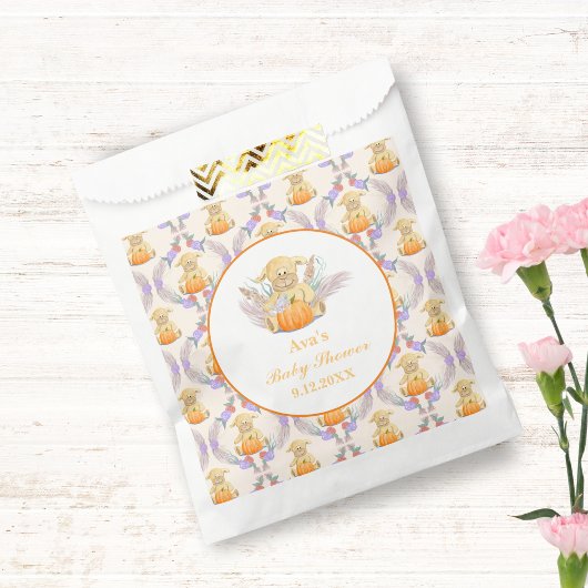 ボホリトルラムパンプキンウォーターカラーベビーシャワー フェイバーバッグ